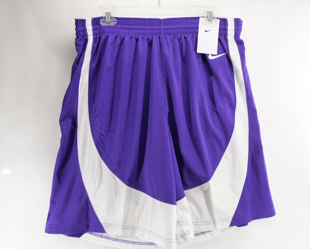 Nike Men's Dri-FIT Stock Practice Dish Basketball Shorts Purple White XXL NWT